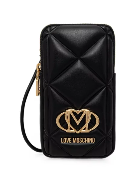 Matlasat geantă Love Moschino cu autograf negru