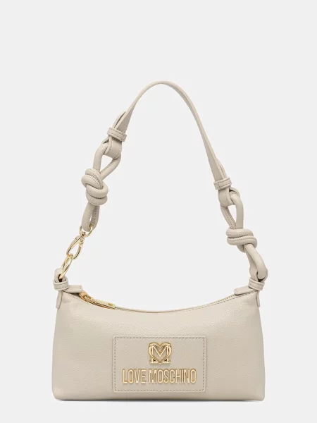 Love Moschino torebka z imitacji skóry beżowa
