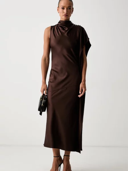 Pinko rochie din acetat maro