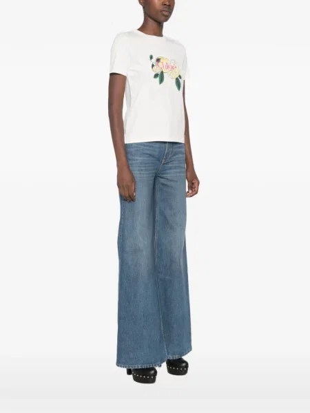 Tricou Chloé cu imagine alb