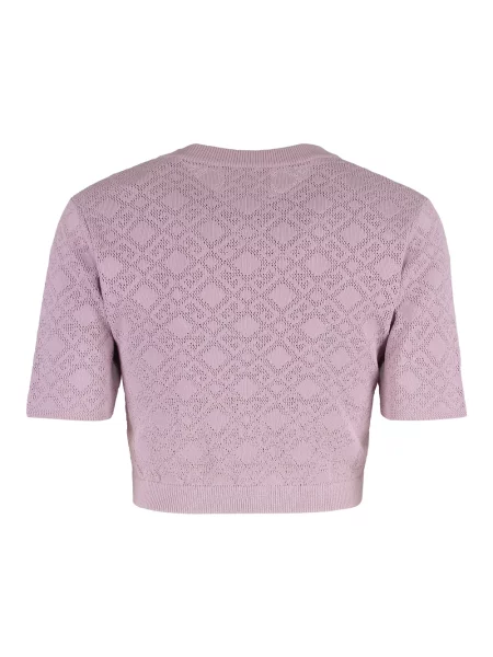 Dzianinowy sweter Givenchy o skróconej długości fioletowy