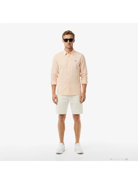 Lacoste Koszula Regular Fit pomarańczowa