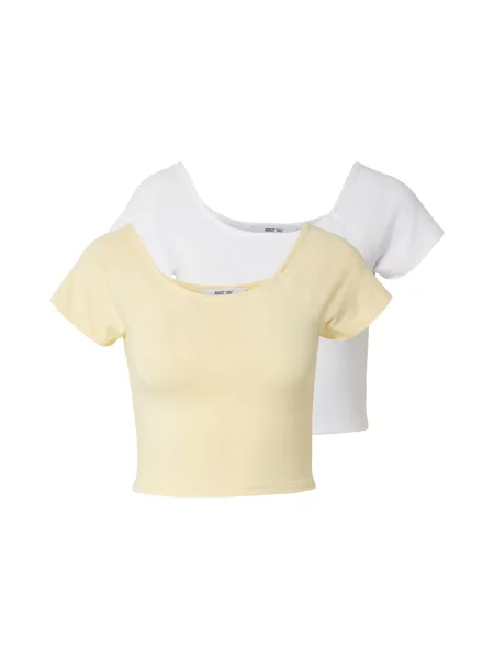 ABOUT YOU Tricou Jale galben pastel alb