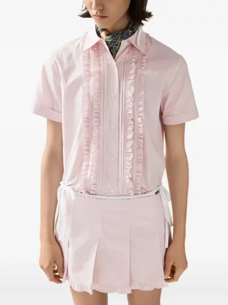 Fustă Miu Miu din poplin roz