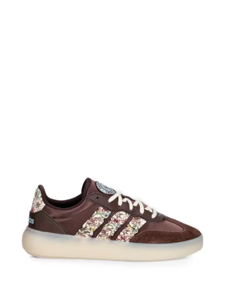 Top Adidas din piele de căprioară cu broderie cu glugă maro