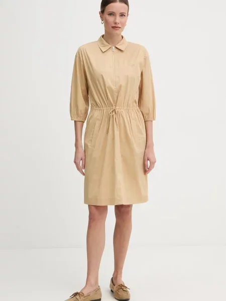 Joop! sukienka z bawełną beżowa