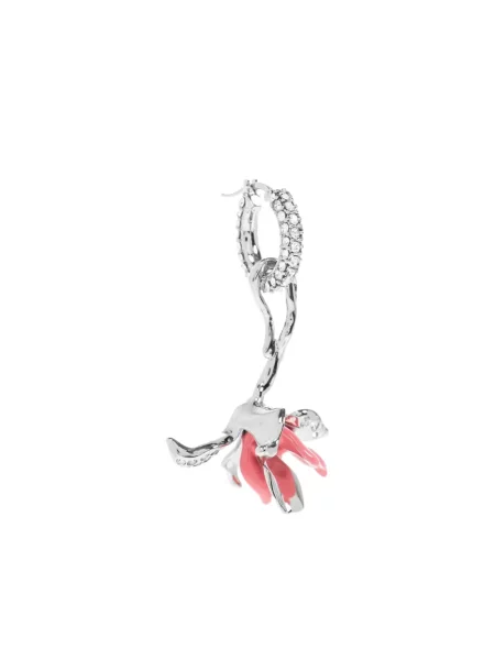 Cercei Marni cu model floral de cristal argintiu
