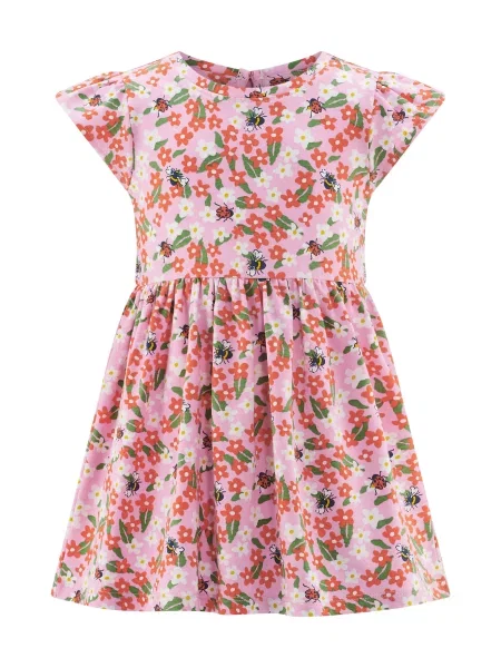 Happy girls Rochie verde jad / portocaliu homar / roz alb