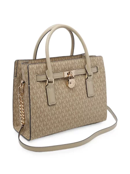 Geantă shopper Michael Michael Kors cu autograf maro