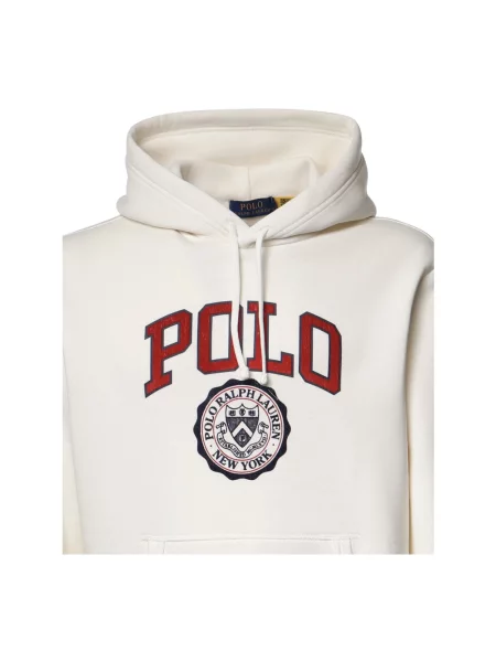 Bluza z kapturem Polo Ralph Lauren z kapturem biała