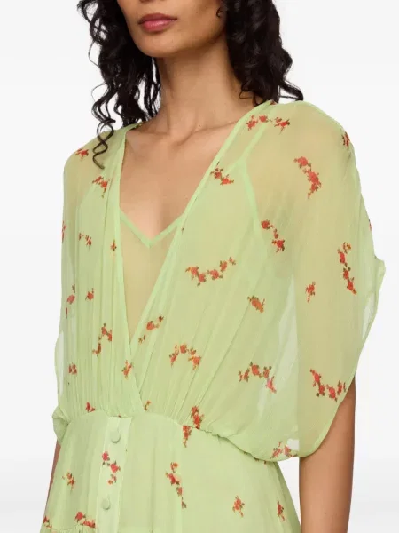 Rochie Ganni cu model floral cu imagine verde