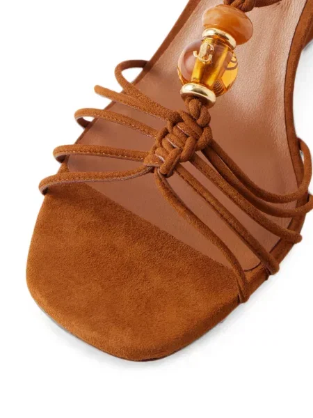 Szarvasbőr éksarkú szandál Jimmy Choo barna