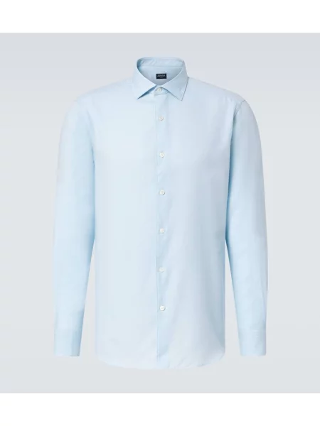 Cămașă Zegna din cașmir albastru