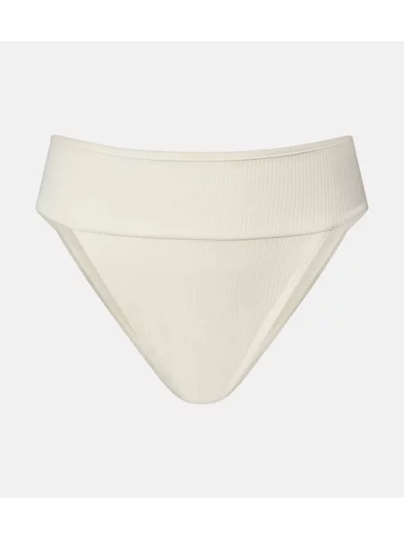 Dzianinowy bikini Montce prążkowany biały