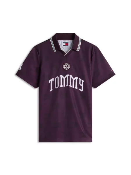 Tommy Jeans Tricou Heritage albastru deschis / mov vânătă / mov mură alb