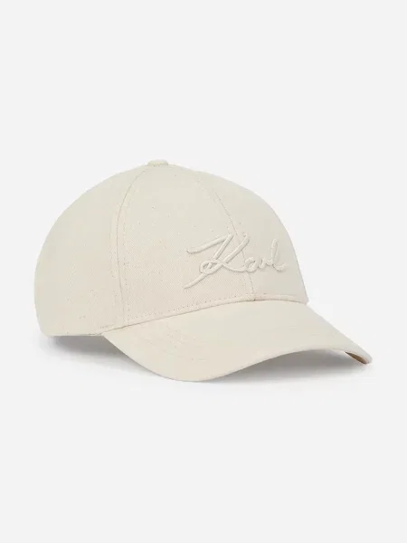 Шапка с козирка Karl Lagerfeld K/SIGNATURE с изчистен дизайн бяло