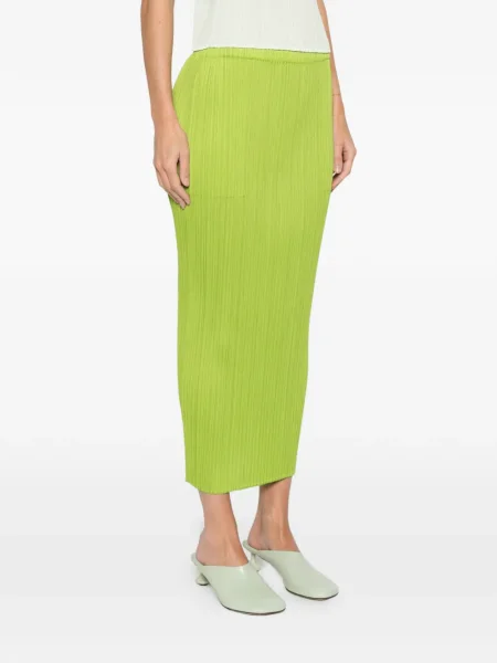 Fusta plisata Pleats Please Issey Miyake plisată verde