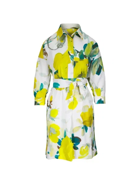 Rochie midi Sara Roka cu model floral cu imagine cu legături alb