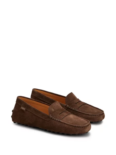 Pantofi loafer Tod's din piele de căprioară maro