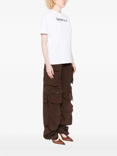 Tricou Off-white cu model floral alb