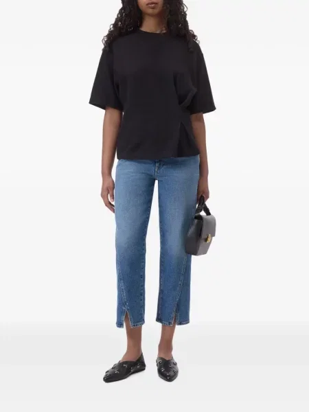 Tricou Closed drapate negru