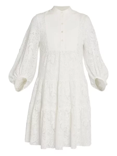 Mała sukienka mini Erdem z półrękawem garniturowa biała