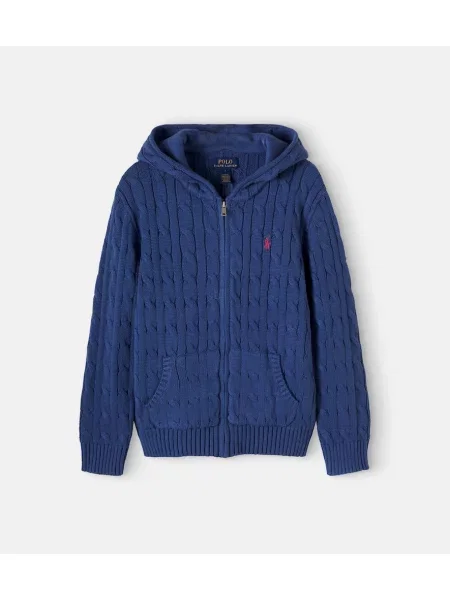Gyerek kapucnis melegítő felső Polo Ralph Lauren kék