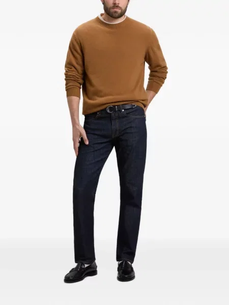 Pulover Woolrich cu decolteu rotund maro