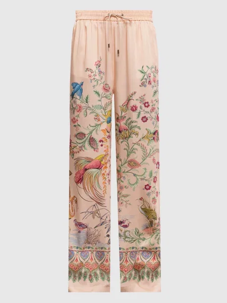 Штани в квітковий принт Etro рожеві