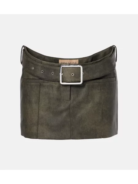 Fustă din piele Aya Muse gri