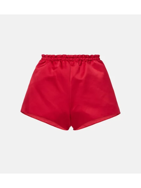 Pantaloni scurți Giambattista Valli cu talie înaltă din satin roșu