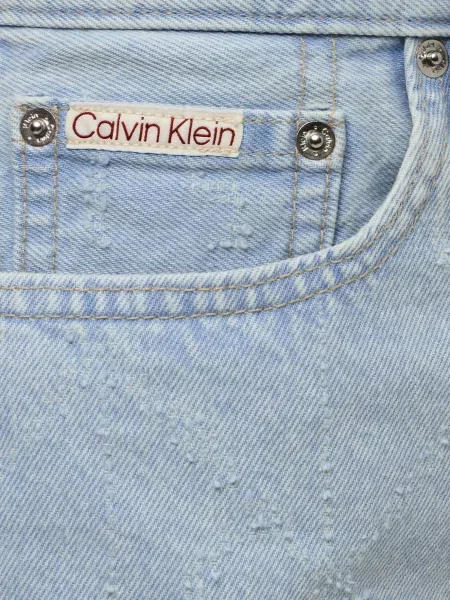 Короткие джинсовые шорты Calvin Klein Jeans с принтом голубые