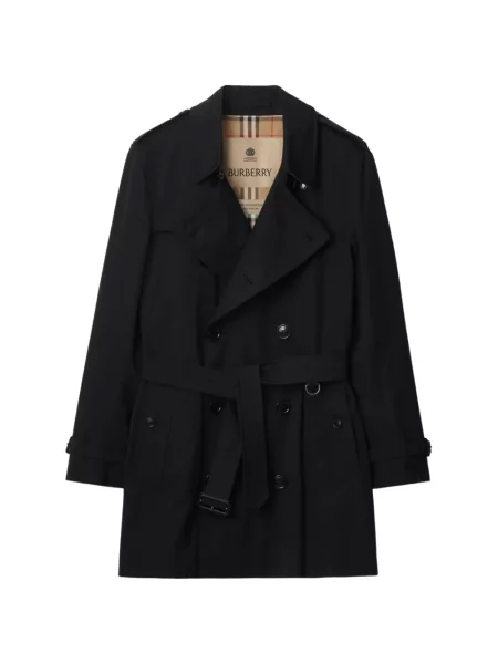 Trenci Burberry cu două rânduri de nasturi negru