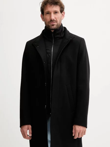 Палто с вълна Lindbergh черно