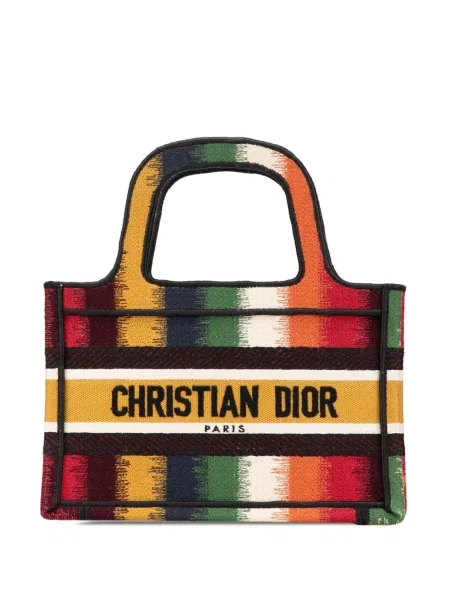 Pruhovaná mini kabelka Christian Dior Pre-owned žlutá