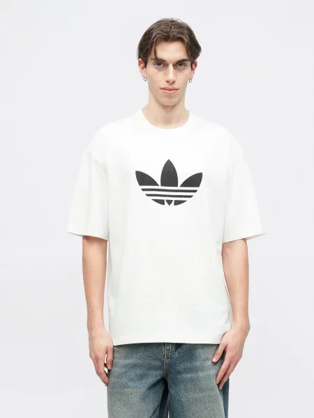 ADIDAS ORIGINALS Majica Adicolor Trefoil crna bijela