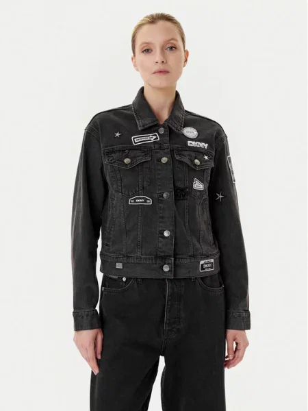 Jeansová bunda DKNY šedá