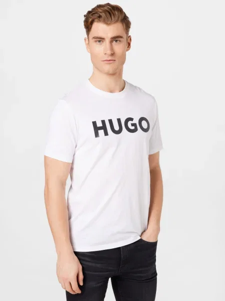 HUGO Tricou / negru alb