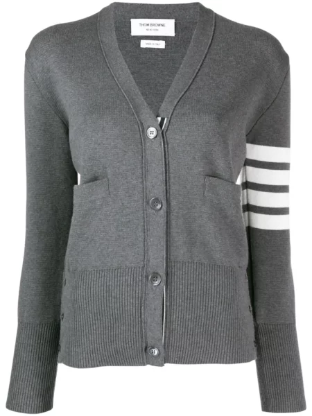 Cardigan Thom Browne cu dungi gri