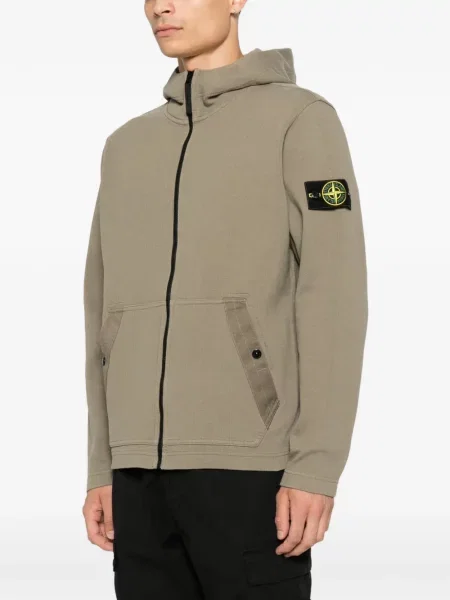 Hanorac cu glugă Stone Island cu strasuri verde