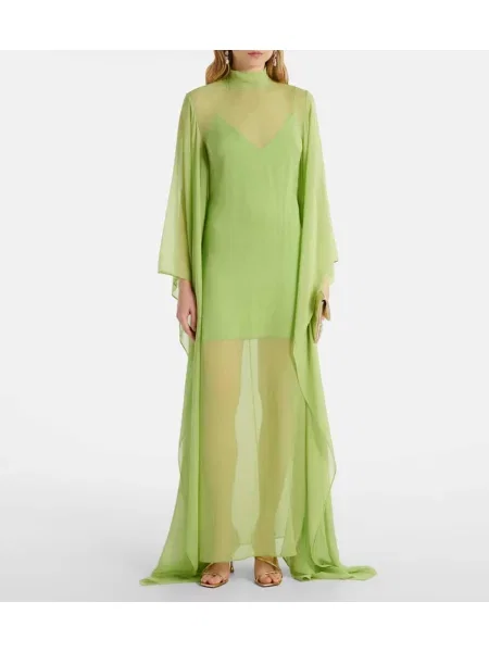 Rochie Taller Marmo de mătase verde