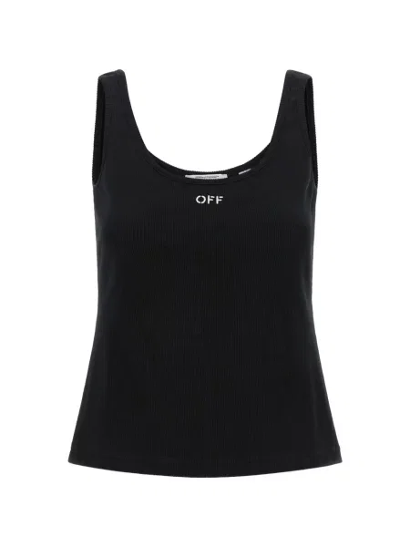 Top Off-white cu broderie alb