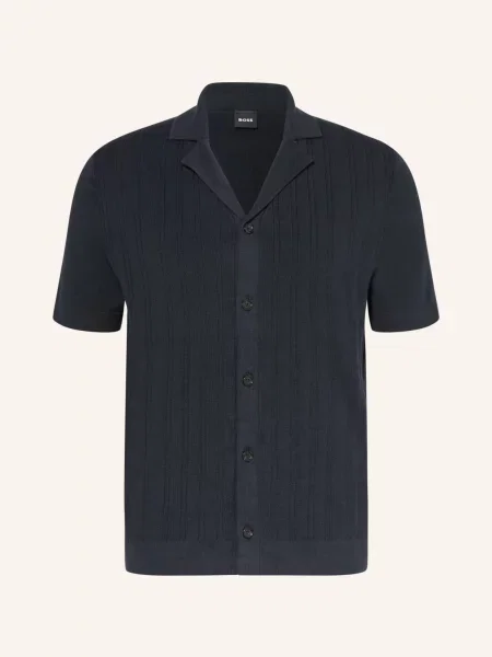 Boss Pletená Košile Neri Slim Fit tmavě modrá