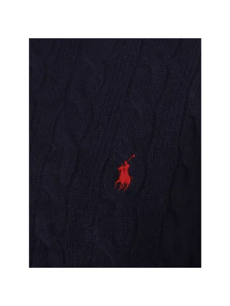 Sweter Polo Ralph Lauren wełniany z długim rękawem granatowy