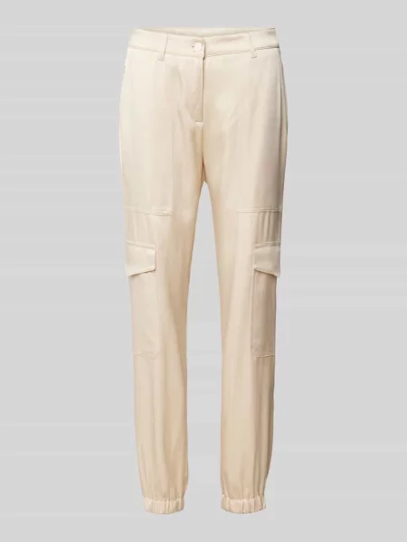 Spodnie cargo o kroju slim fit z ozdobnymi szwami model ‘KARO’ Cambio