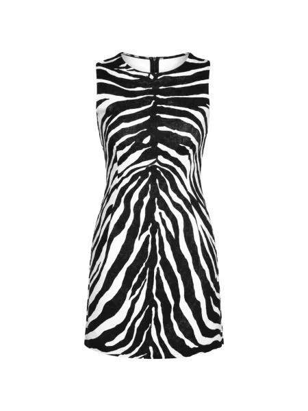 Rochie mini Dolce & Gabbana cu imagine cu model zebră în linie A negru