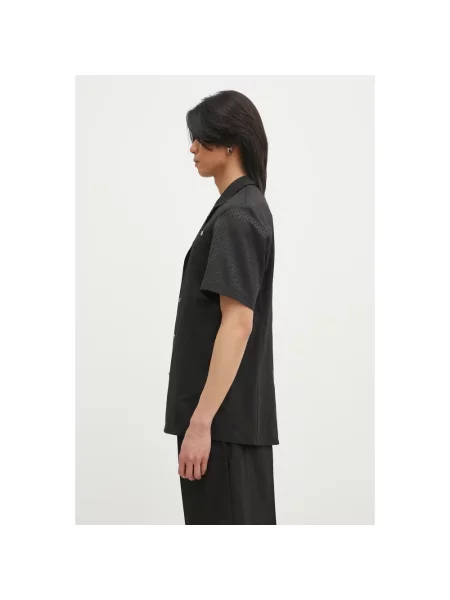 Helmut Lang koszula z domieszką wełny Modest Ss Sh.Tonal J regular czarny