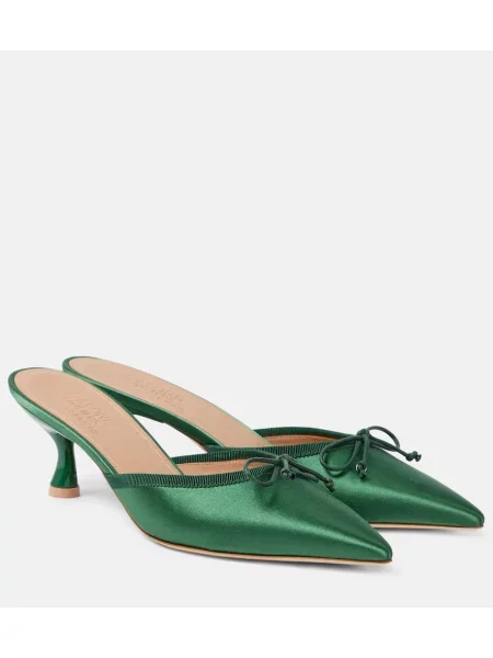 Satenaste mules Malone Souliers zelena