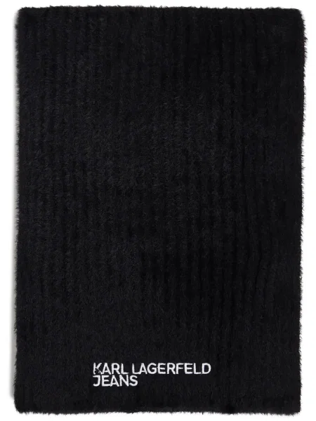 Fular Karl Lagerfeld Jeans cu broderie negru