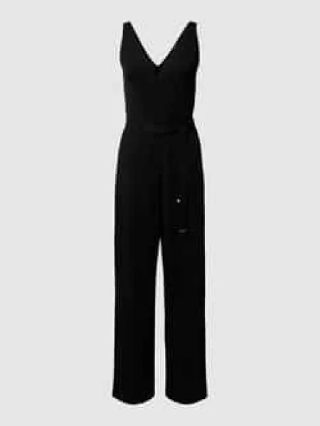 Kombinezon z dekoltem w serek Tommy Hilfiger czarny